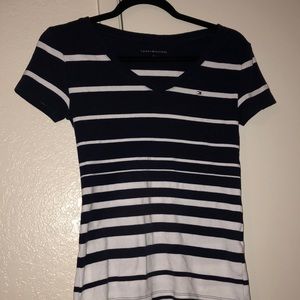 Blue and white striped Tommy Hilfiger top